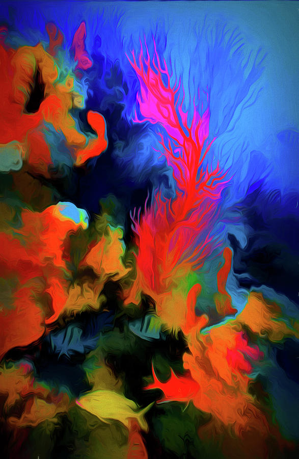 Colorful Reef in Abstract Swirly Strokes Photograph by Debra and Dave Vanderlaan