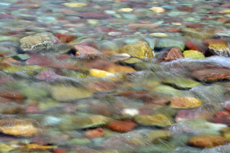 Colorful Rocks in Two Medicine River in Glacier National Park Photograph by Bruce Gourley