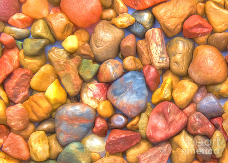Abstract Painting - Colorful Rocks by Veikko Suikkanen