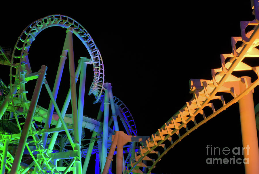 Colorful Roller Coaster Track Photograph by Anthony Totah