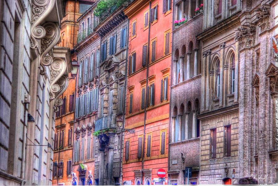 Architecture Photograph - Colorful Roman Street by E R Smith