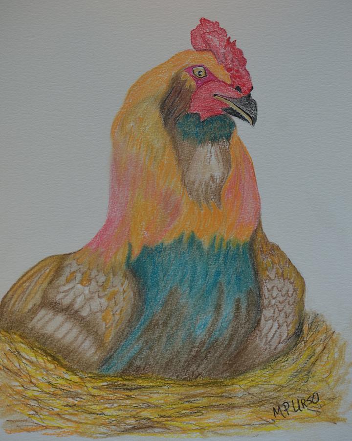 Colorful Rooster Painting by Maria Urso