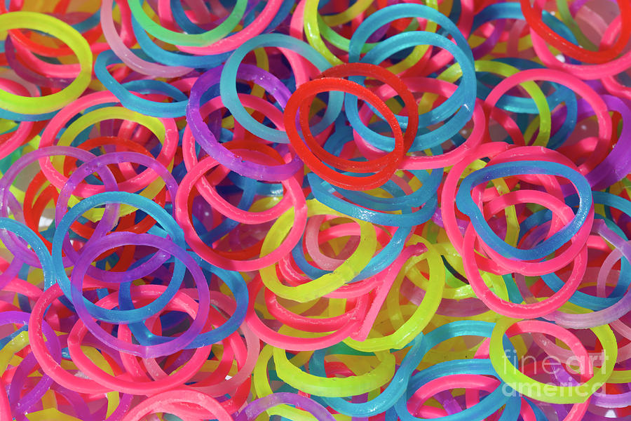 Colorful Rubber Bands Photograph by Bruce Block