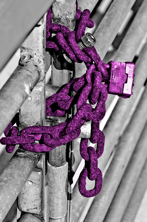 Colorful Rusty Chain Lock II Photograph by Wolfgang Stocker