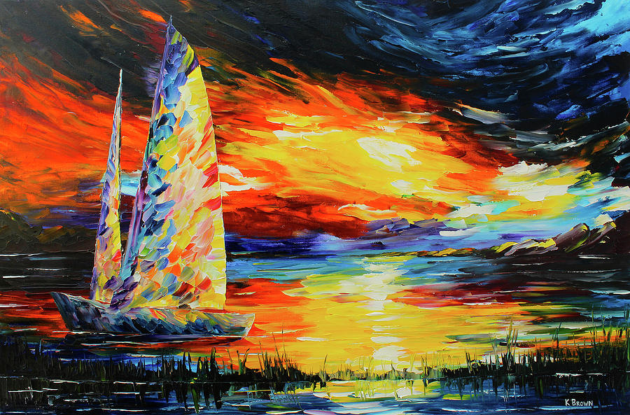 Colorful Sail Painting by Kevin Brown