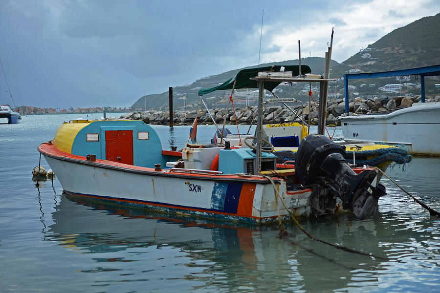 Colorful Saint Martin Power Boat Caribbean Photograph by Toby McGuire