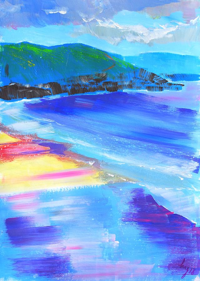 Colorful sand at Fistral beach Mixed Media by Mike Jory
