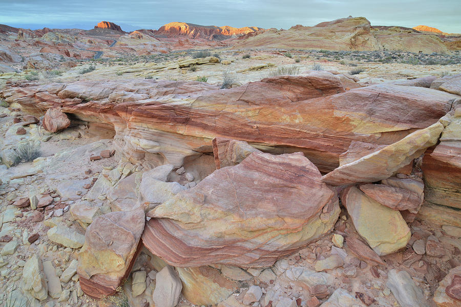 Colorful Sandstone at Sunset in Valley of Fire Photograph by Ray Mathis