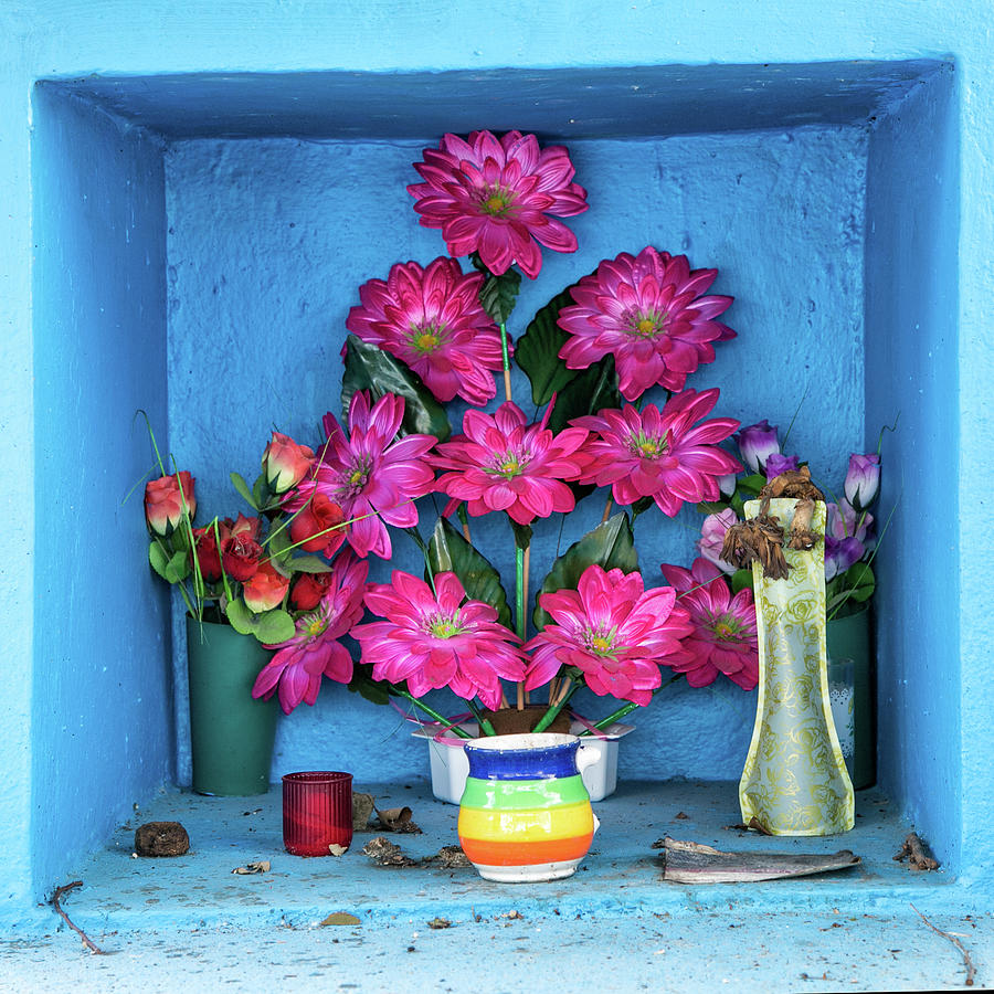 Colorful Scene in a Mexican Cemetery Photograph by Jurgen Lorenzen