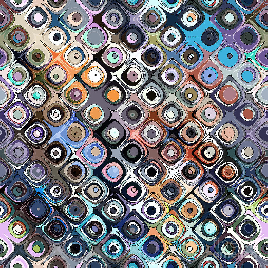 Colorful Shapes Pattern  Digital Art by Phil Perkins