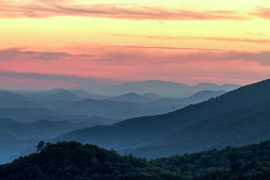 Colorful Smoky Mountains Sunset Photograph by Teri Virbickis