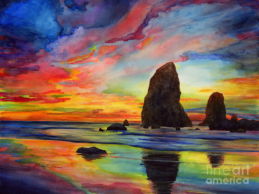 Sunset Painting - Colorful Solitude by Hailey E Herrera