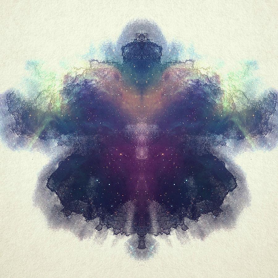 Brandi Fitzgerald Digital Art - Colorful Spacey Rorschach by Brandi Fitzgerald