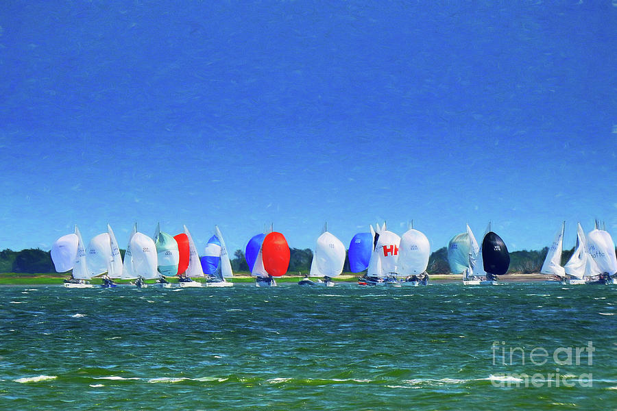 Colorful Spinnakers Seascape Photograph by Scott Cameron