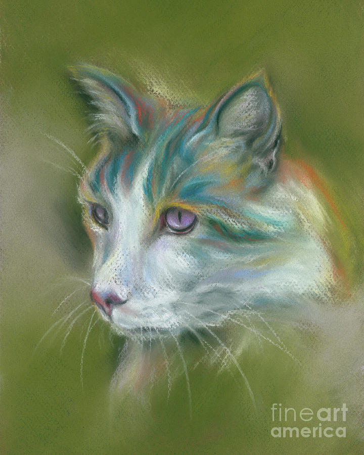 Colorful Spirit Tabby Cat Painting by MM Anderson