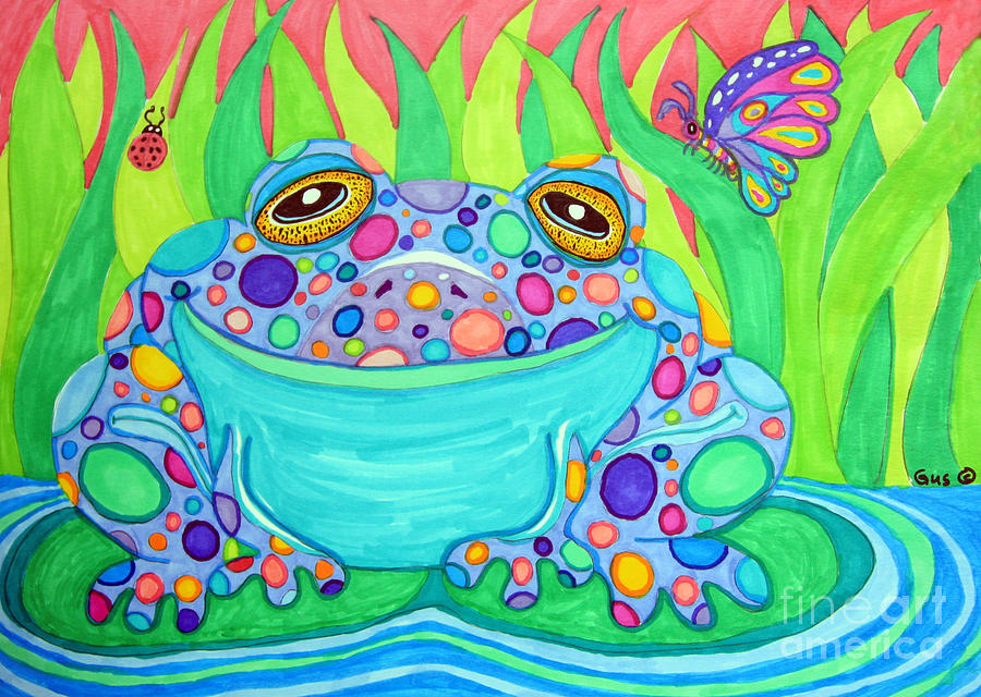 Colorful Spotted Frog Drawing