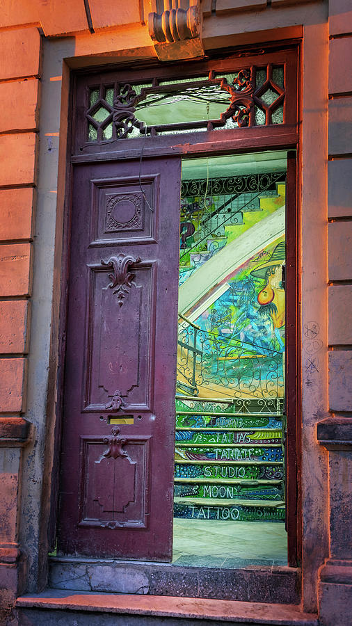 Colorful Stairwell Havana Cuba Photograph
