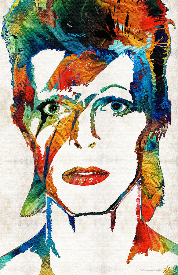 David Bowie Painting - Colorful Star - David Bowie Tribute  by Sharon Cummings