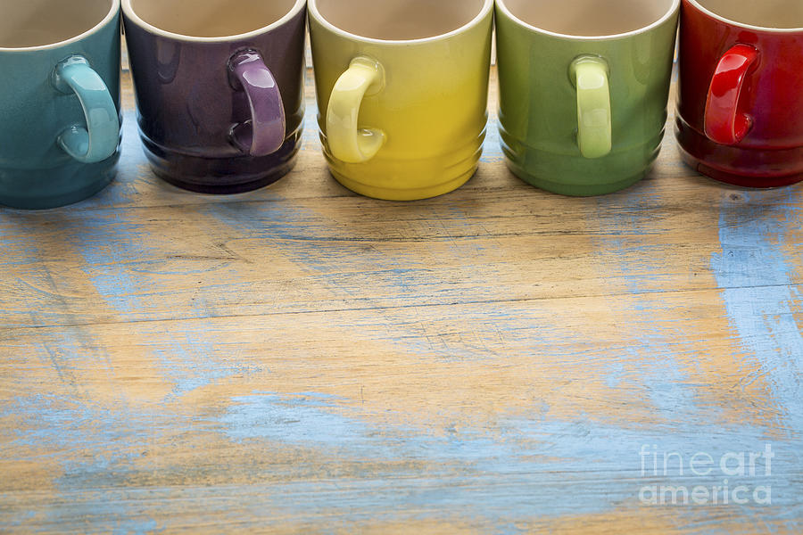 Colorful Stoneware Coffee Cups  Photograph by Marek Uliasz