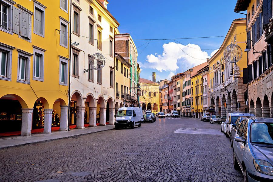 Colorful street in Udine landmarks view Photograph by Brch Photography