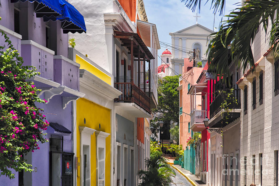 Architecture Photograph - Colorful Street of Old San Juan by George Oze