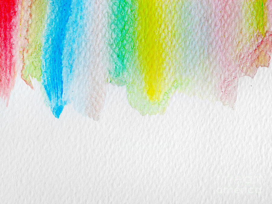 Colorful Stripes Watercolor Paint On Canvas. Super High ...