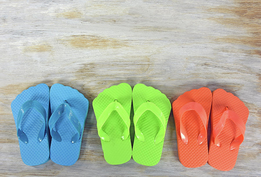 Colorful Summer Flip-flops Photograph by Maria Dryfhout - Fine Art America