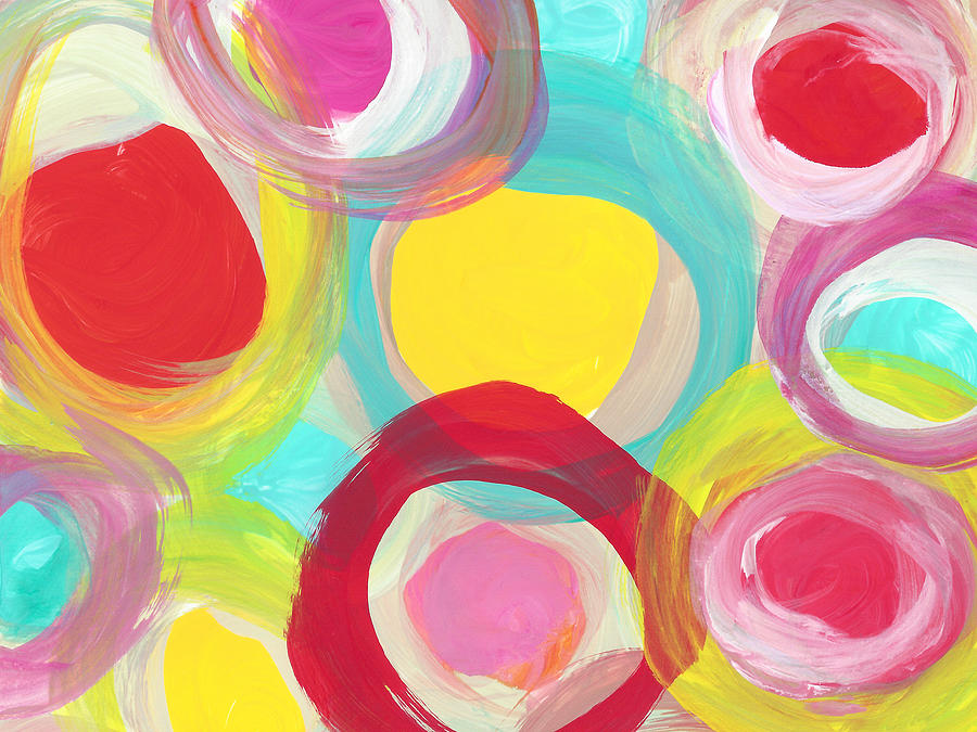 Colorful Sun Circles Painting by Amy Vangsgard