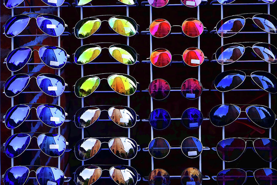 sunglasses reflection painting