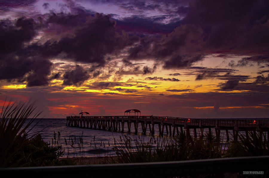 Colorful Sunrise At Lake Worth Pier 2 Photograph by Ken Figurski