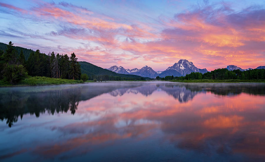Colorful Sunrise at Oxbow Bend Photograph by David Soldano