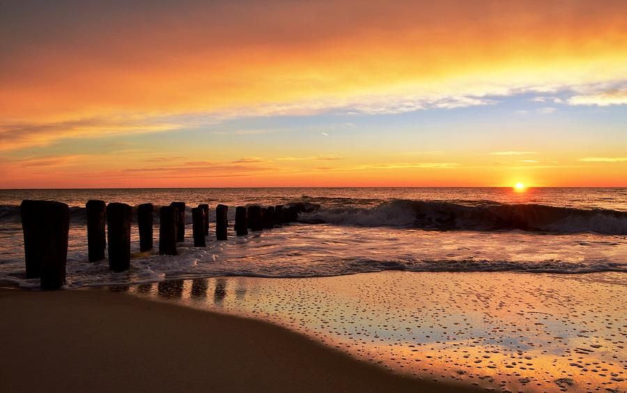 Colorful Sunrise at The Jersey Shore by Bob Cuthbert