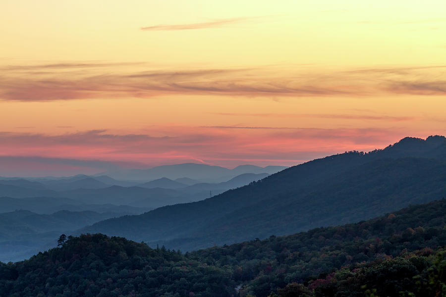 Colorful Sunset in the Great Smoky Mountains Photograph by Teri Virbickis