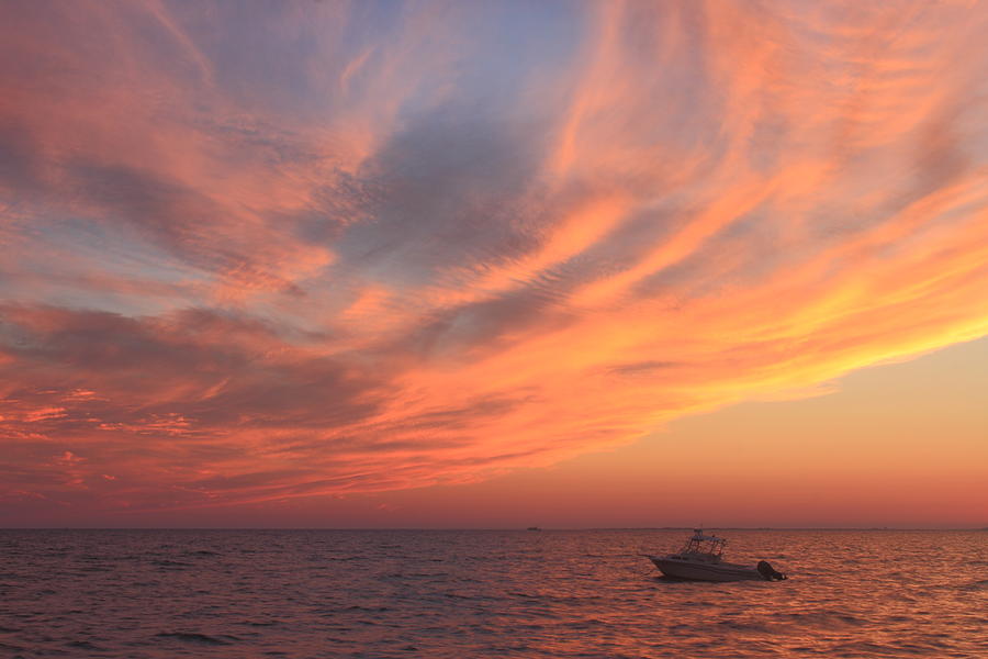 Colorful Sunset over Cape Cod Bay Photograph by John Burk