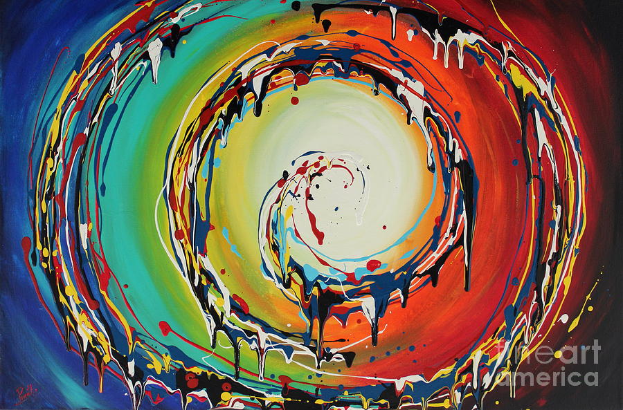 Colorful Swirls Painting by Preethi Mathialagan