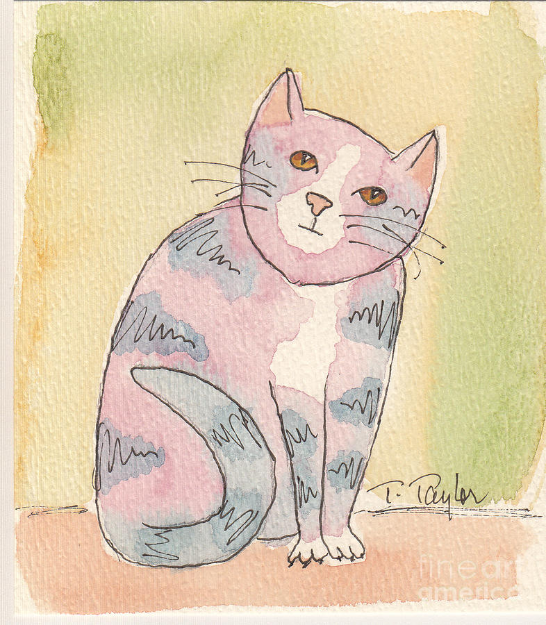 Colorful Tabby Painting by Terry Taylor