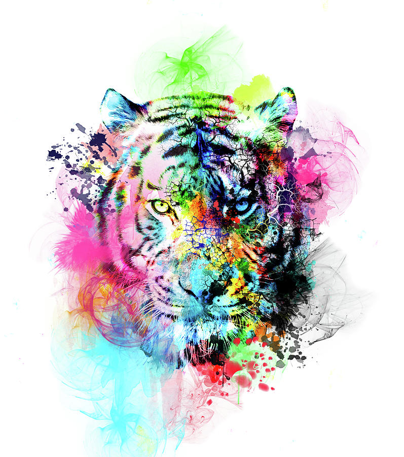 Colorful Tiger Digital Art by Bekim M