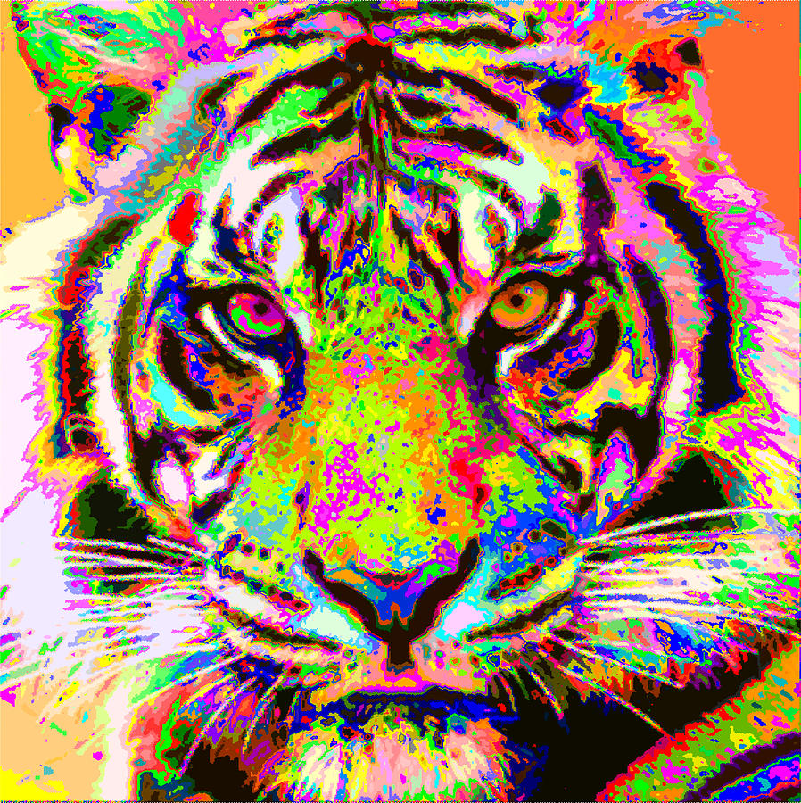 colorful tiger art