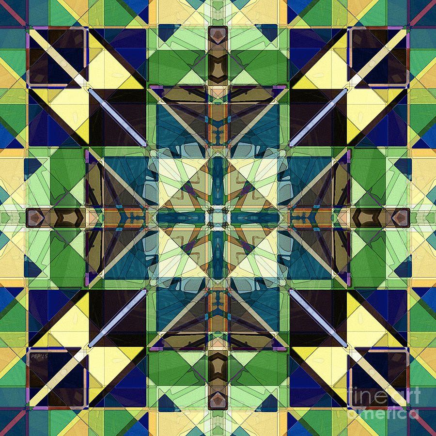 Colorful Tiles Abstract Digital Art by Phil Perkins