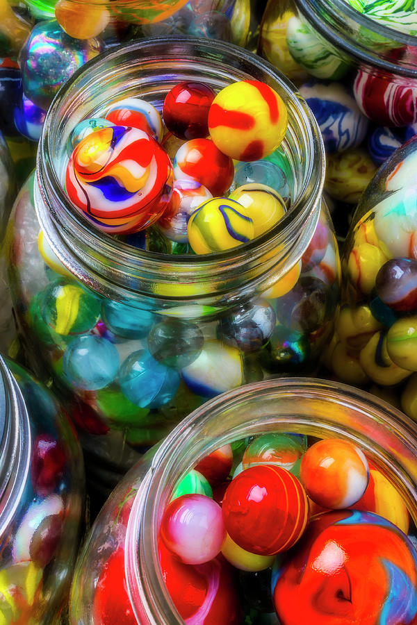 Colorful Toy Marbles Photograph by Garry Gay