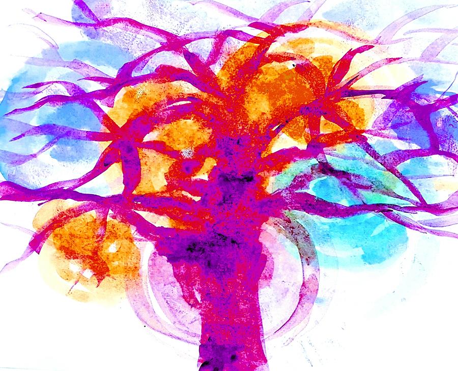 Colorful tree w Painting by Hae Kim
