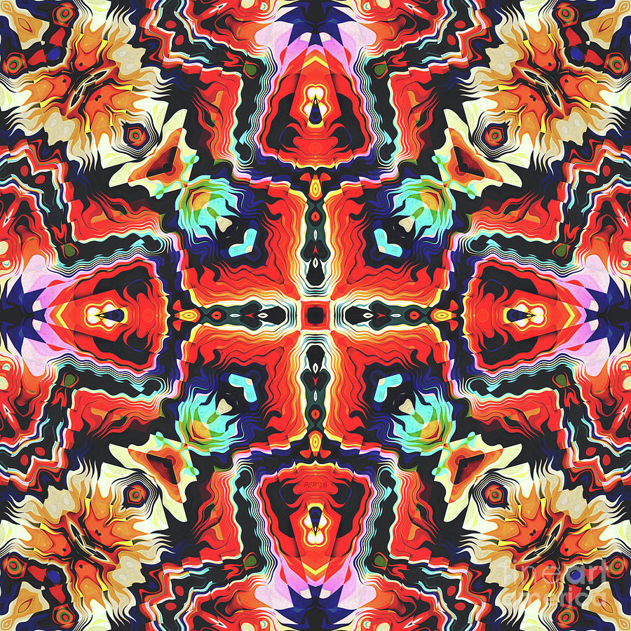 Colorful Tribal Pattern Digital Art by Phil Perkins