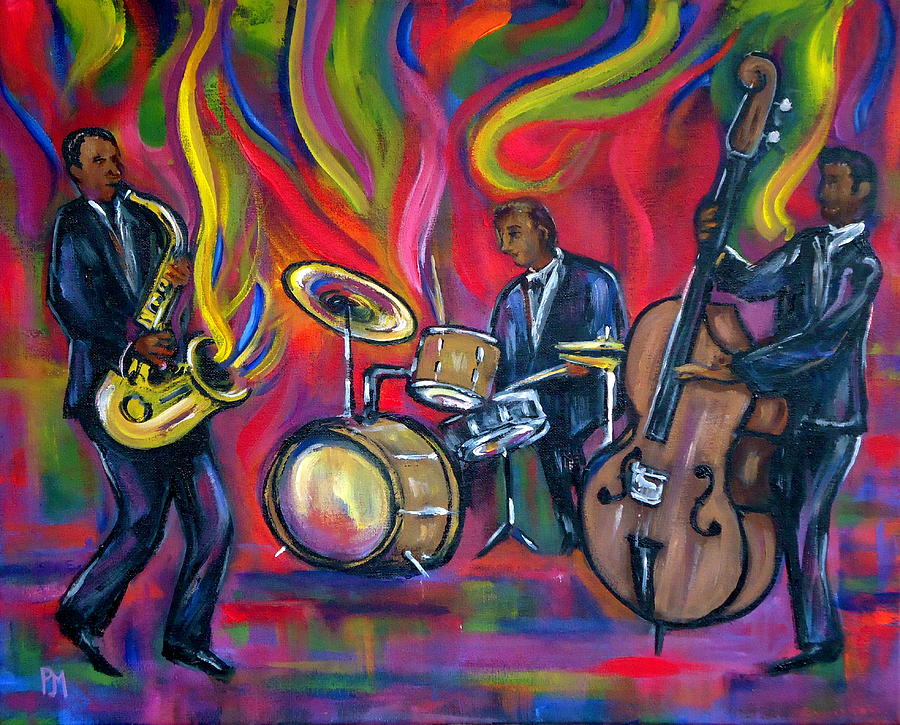 Jazz Painting - Colorful Trio by Pete Maier