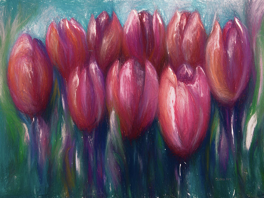 Colorful Tulips by Lena Owens Digital Art by OLena Art - Fine Art America