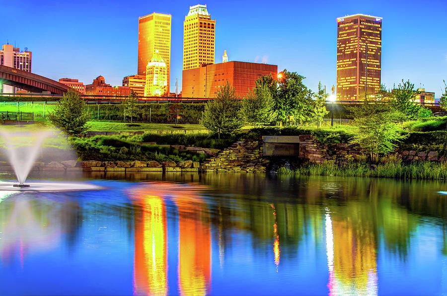 Colorful Tulsa Skyline - Oklahoma Fine Art Photograph