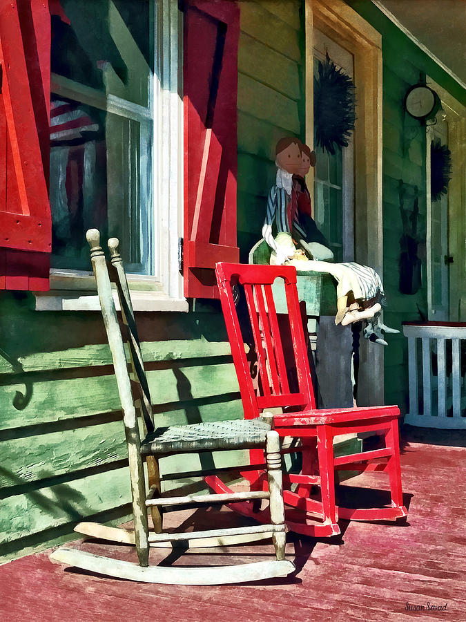 Two Rocking Chairs on Porch Photograph by Susan Savad