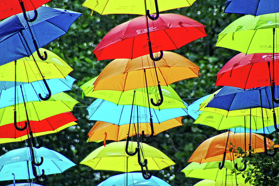 Street Art - Colorful Umbrellas Photograph by Doc Braham