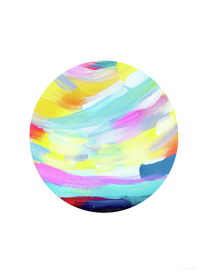 Colorful Uprise 4 Circle- Art by Linda Woods Painting by Linda Woods