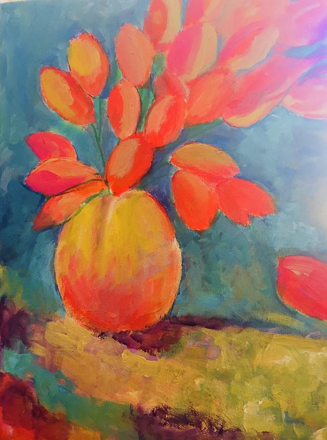 Colorful Vase And Flowers Painting