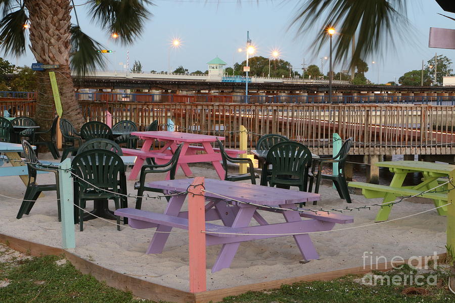 Colorful Waterfront Dining Photograph by Tom Claud